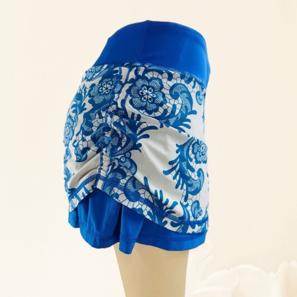 RARE Lululemon Run: Chase Me Skirt sz.6 Blue Lace - Picture 4 of 10